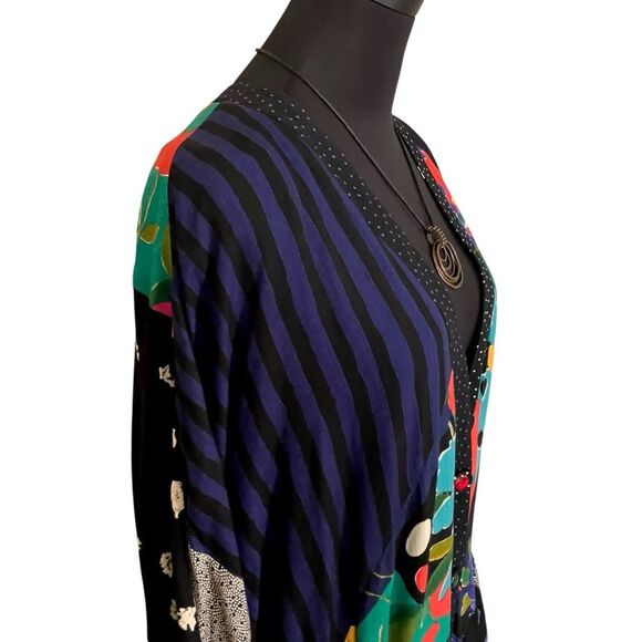 Carole Little Vintage Patchwork Cardigan Vivid Fun Size 6 - Picture 3 of 9